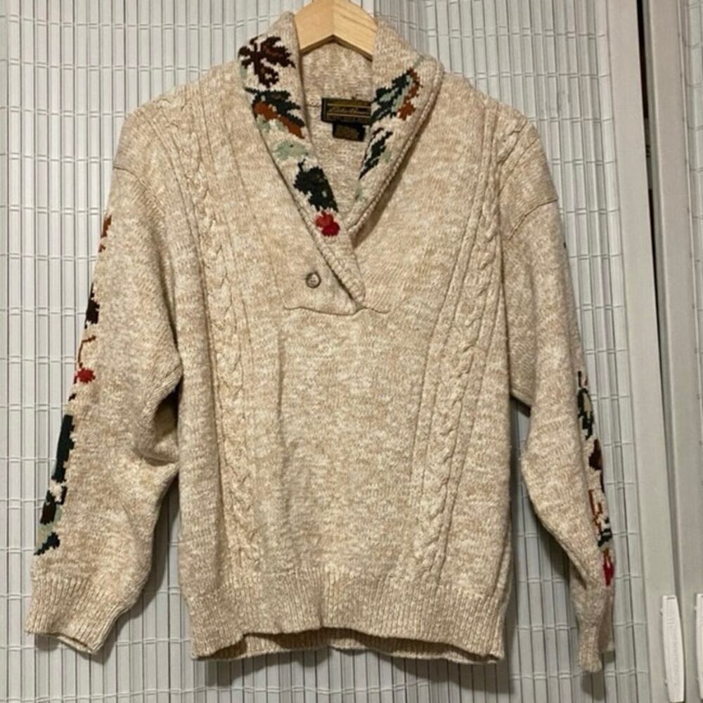 Vintage Eddie Bauer 1991 embroidered pullover sz m